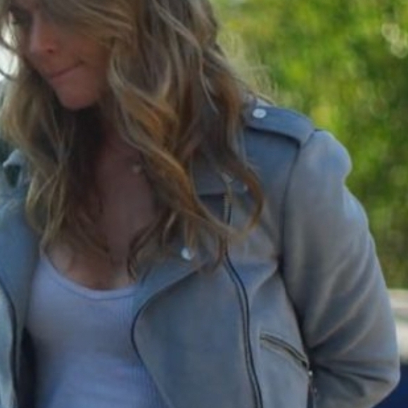 Zara Sky Blue Leather Jacket - Picture 11 of 14